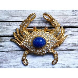 Vintage Kenneth Jay Lane watch Crab brooch